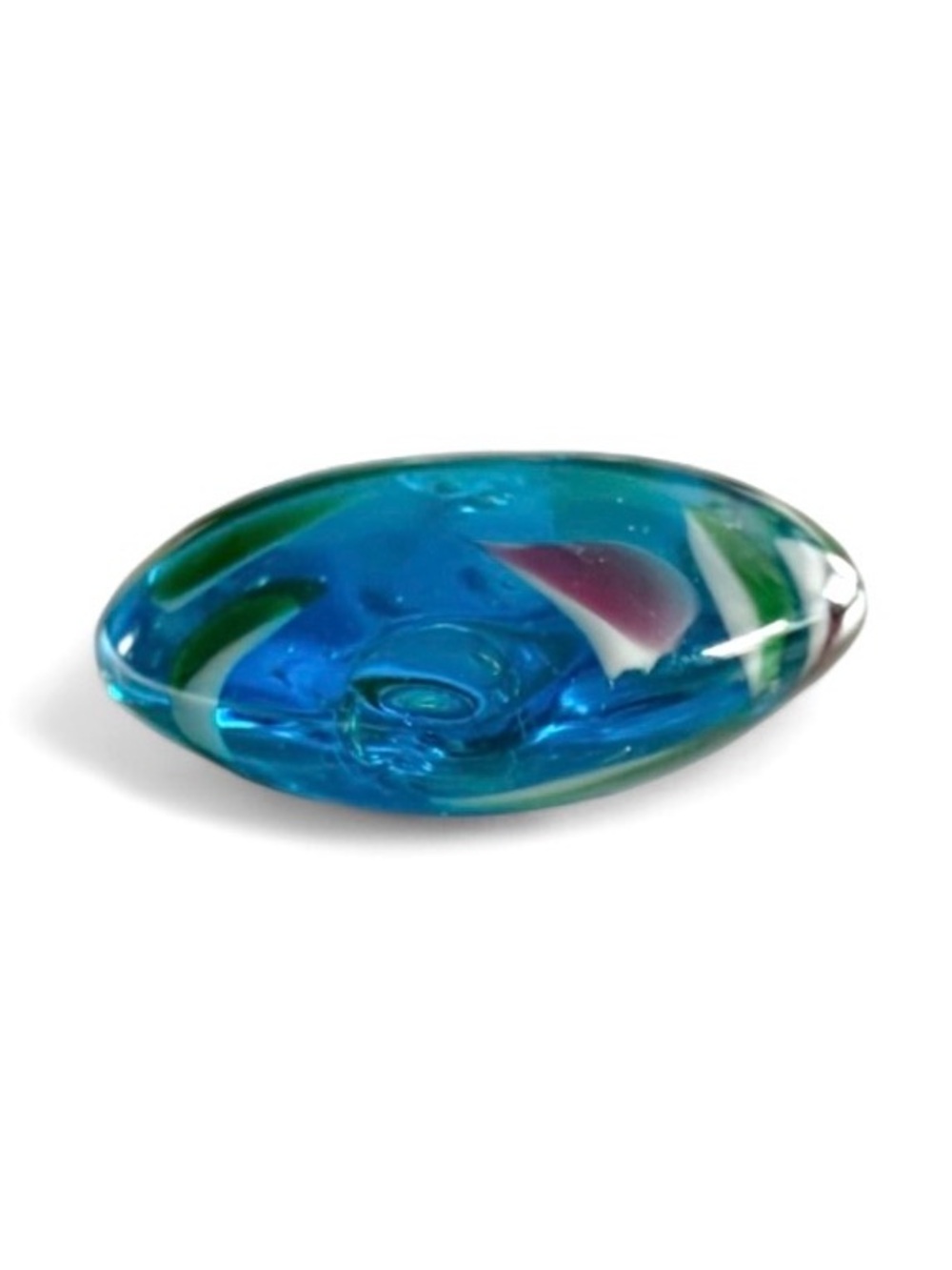 Art Glass Heart Shaped Pendant Blue Green - Picture 6 of 10